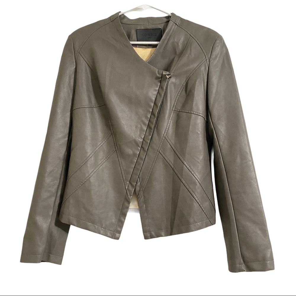 COMME USA faux leather jacket size Large